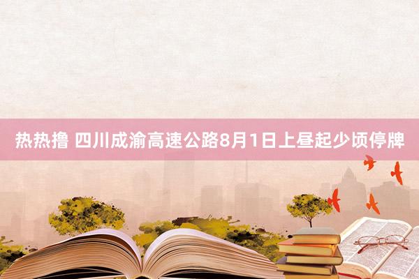 热热撸 四川成渝高速公路8月1日上昼起少顷停牌