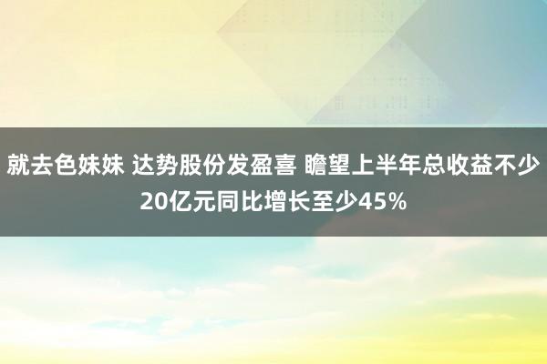 就去色妹妹 达势股份发盈喜 瞻望上半年总收益不少20亿元同比增长至少45%