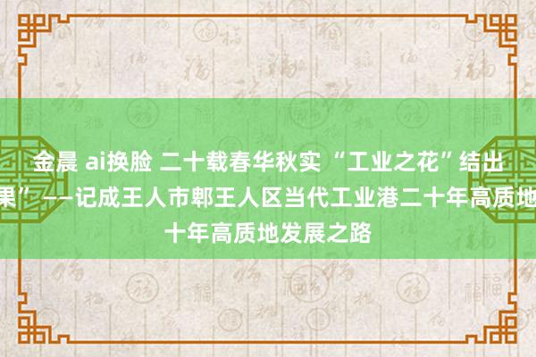 金晨 ai换脸 二十载春华秋实 “工业之花”结出“产业之果” ——记成王人市郫王人区当代工业港二十年高质地发展之路