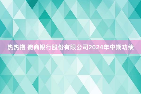 热热撸 徽商银行股份有限公司2024年中期功绩