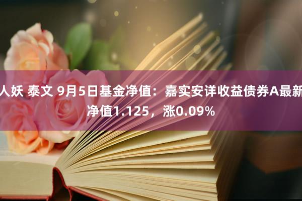 人妖 泰文 9月5日基金净值：嘉实安详收益债券A最新净值1.125，涨0.09%